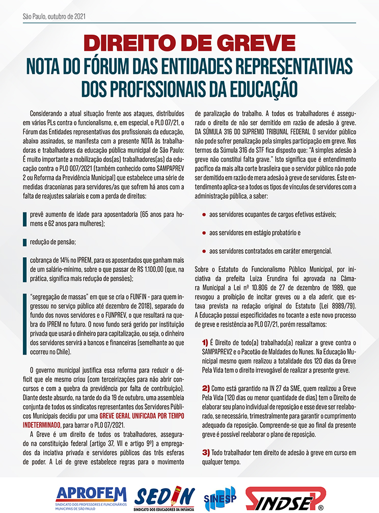 Entidades CartaAbertaA4 Nota ForumEntidadesEducação Outubro2021